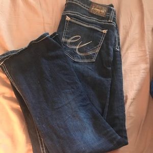 Express barely boot cut jeans